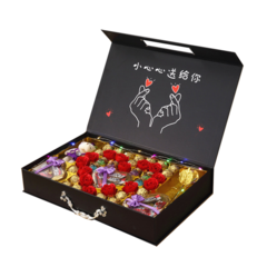 德芙巧克力礼盒装星空棒棒糖果礼盒送女友创意七夕情人节生日礼物（B款--手提盒红色爱心）
